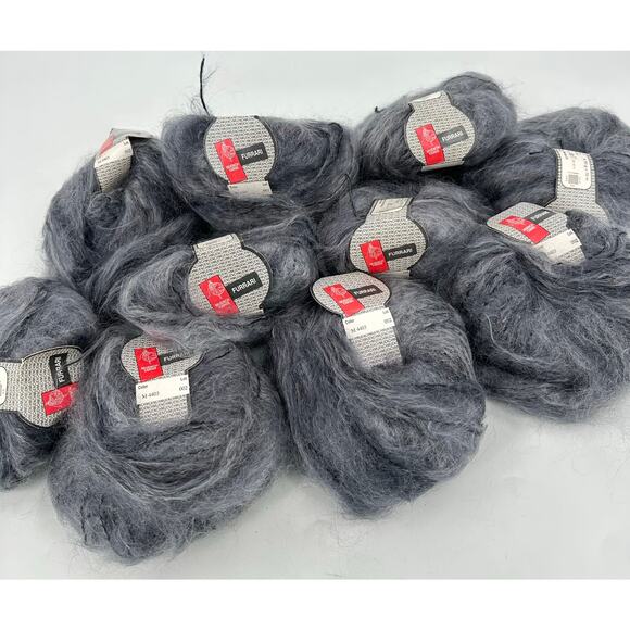 MUENCH Yarn FURRARI Mohair Acrylic Blend Gray #M4403 Made in France (9) - Picture 1 of 6